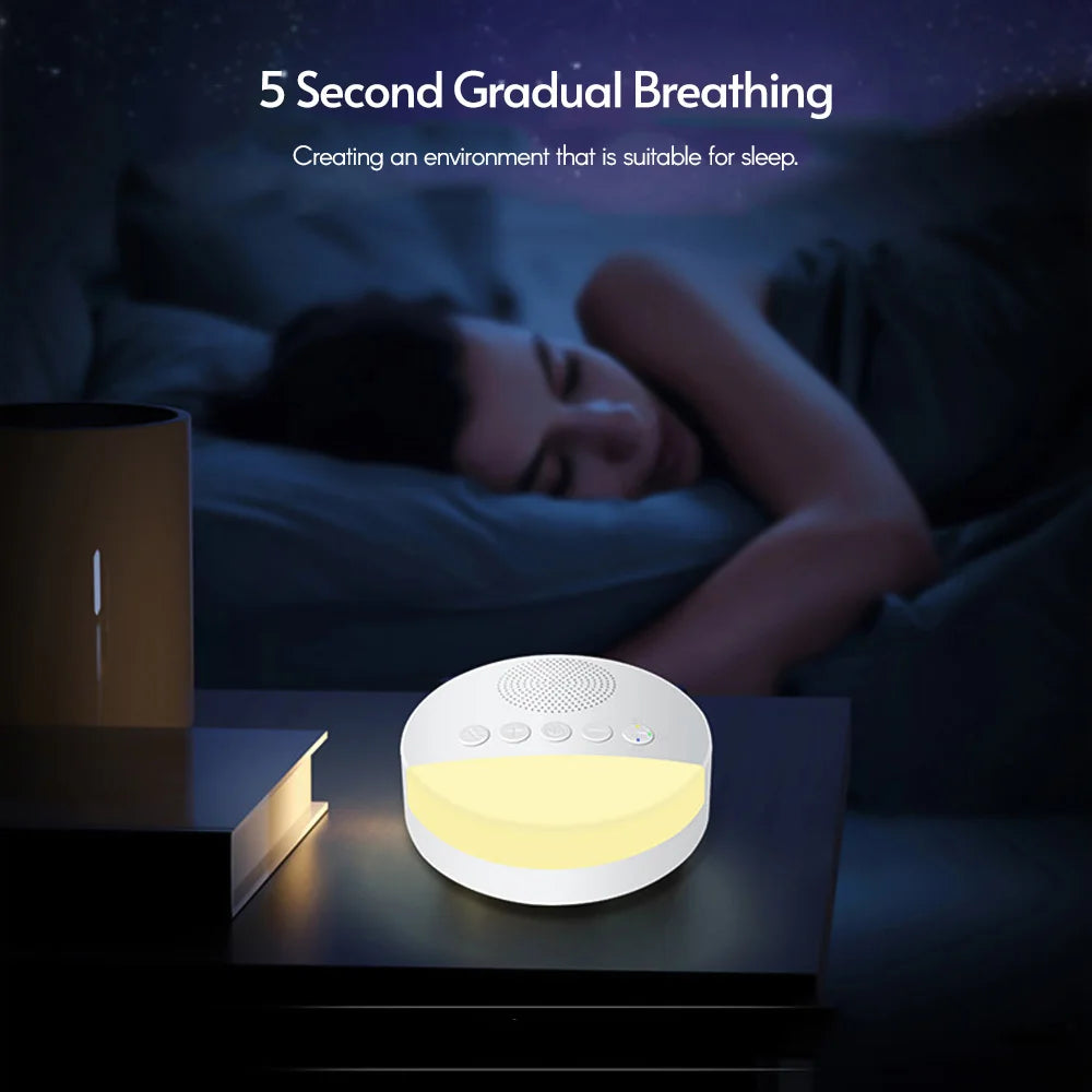 LullaZzz Baby White Noise Machine – USB Rechargeable, Sleep Sounds & Night Light with Timer